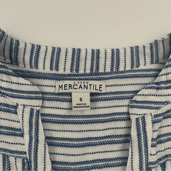 J Crew Mercantile Textured Stripe Shirt Dress Long Sleeve - Picture 6 of 8